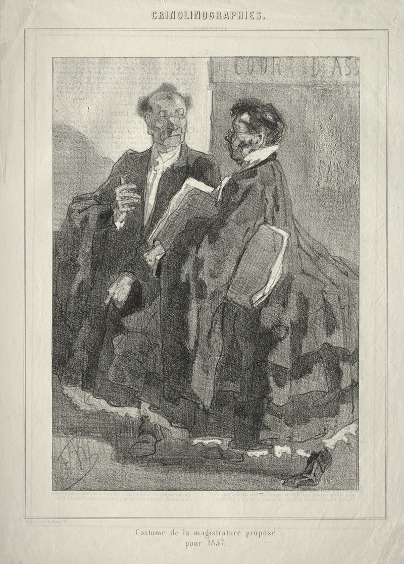 Félicien Rops - Crinolinographies (Costume de la magistrature proposé pour 1857)