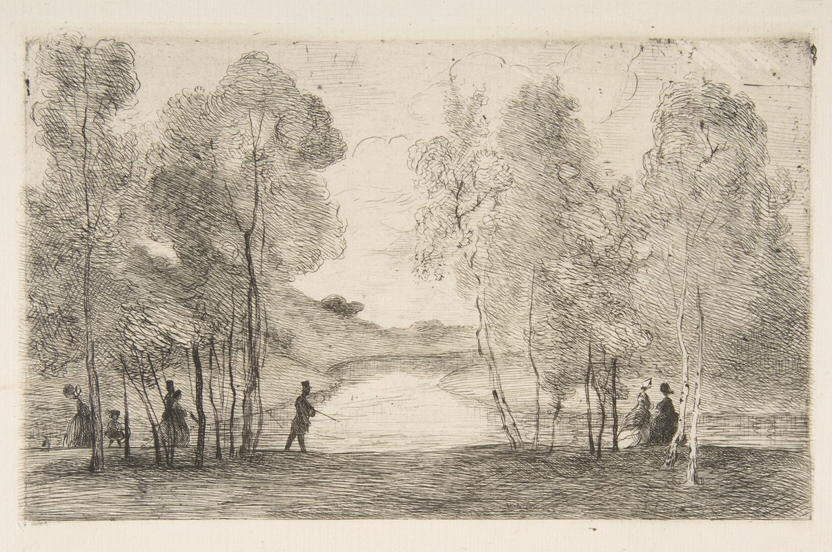 Félix Bracquemond - La lac du Bois de Boulogne