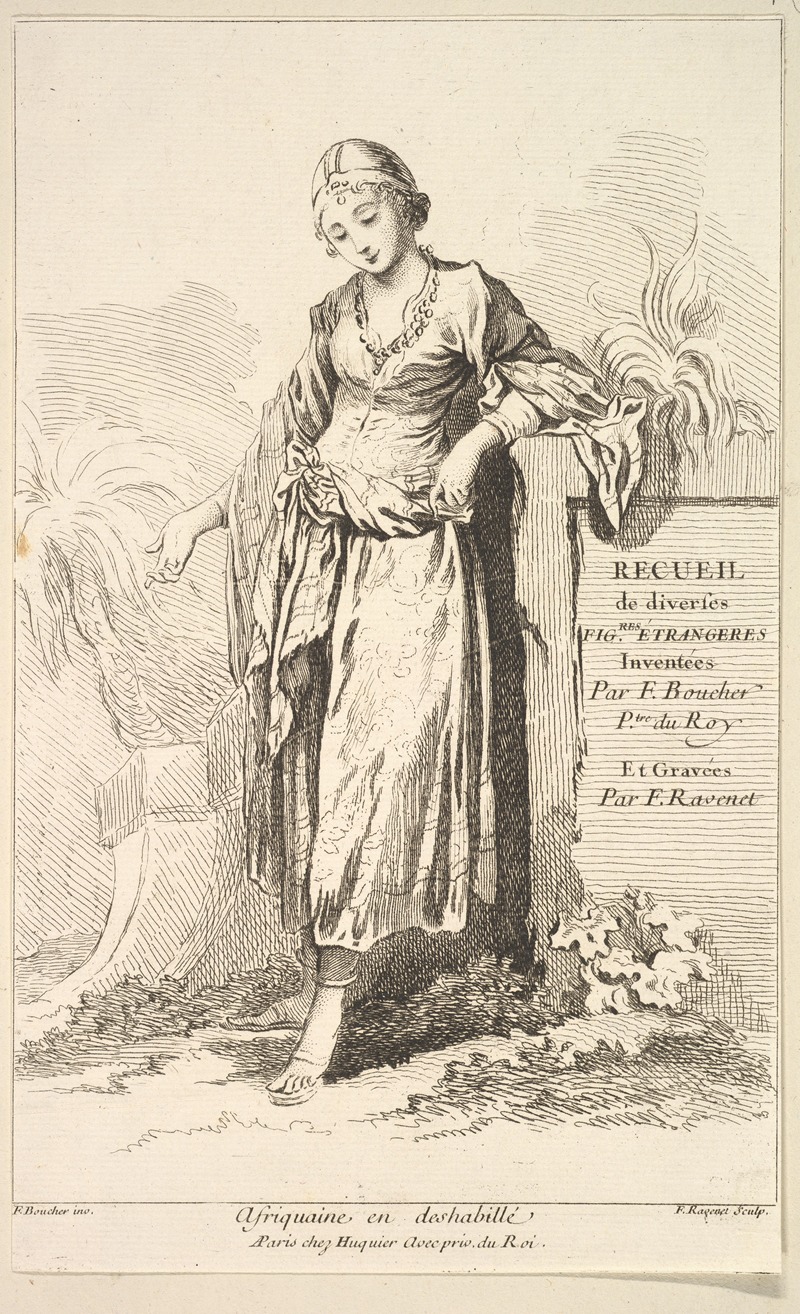 François Boucher - Afriquaine en deshabillé, plate 1