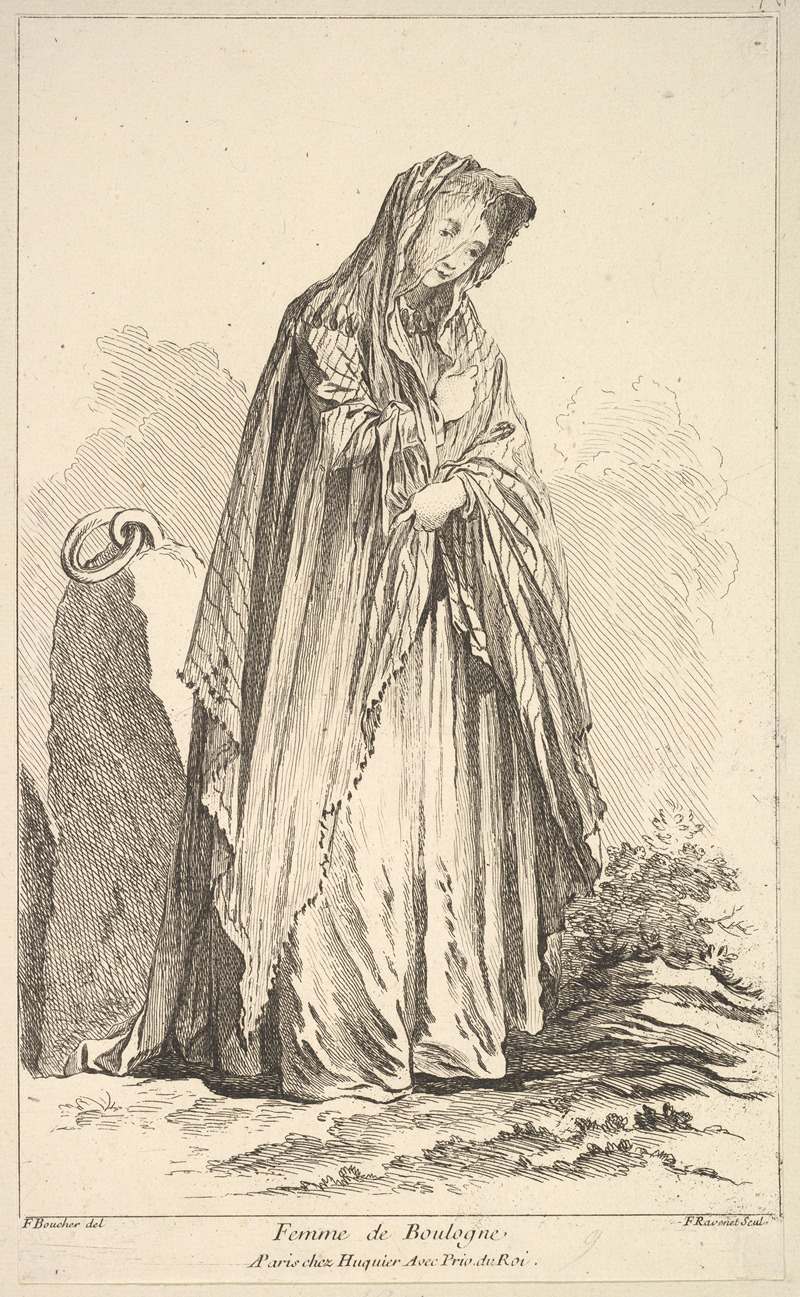 François Boucher - Femme de Boulogne, plate 9