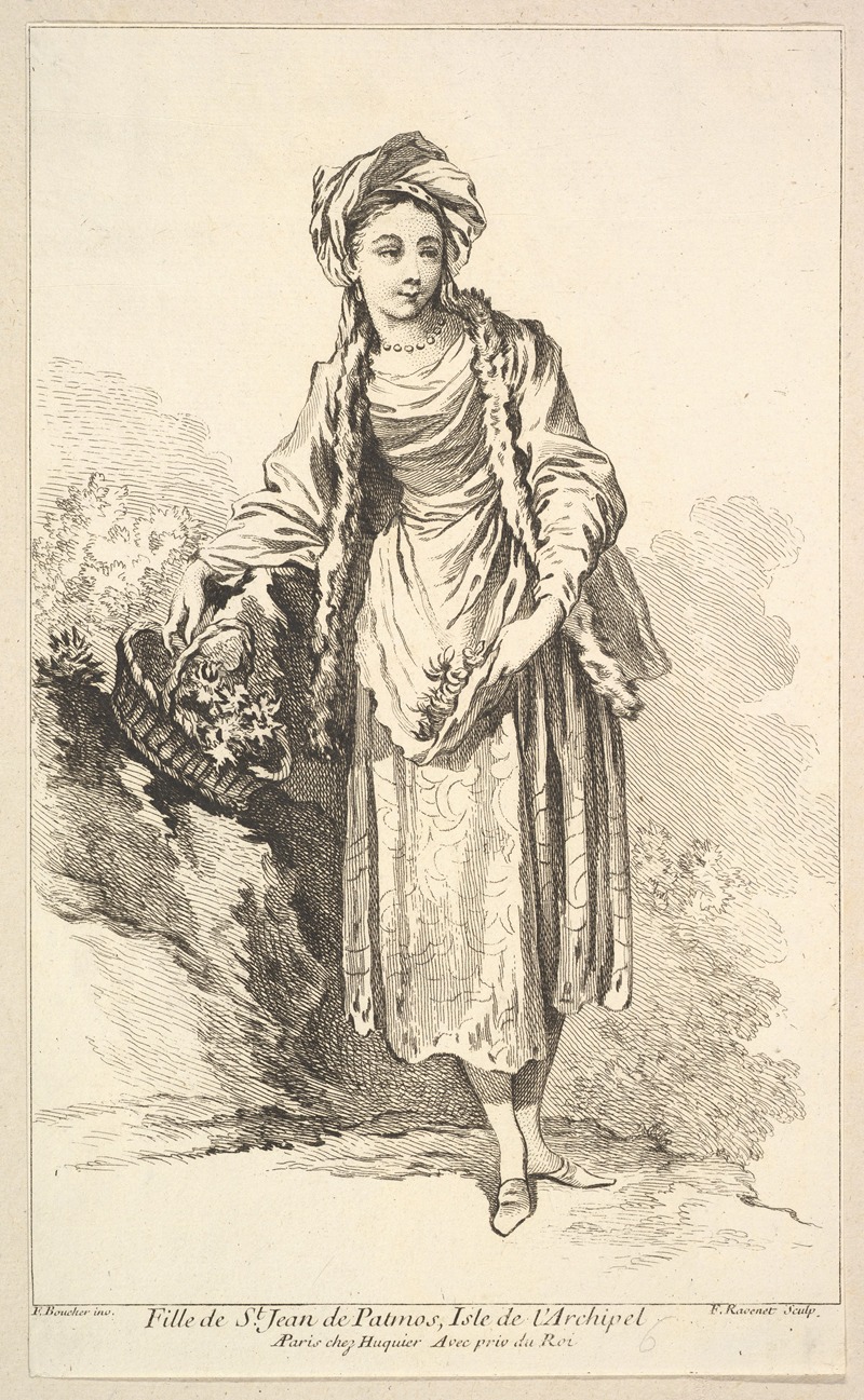 François Boucher - Fille de St. Jean de Patmos, Isle de l’Archipel, plate 6