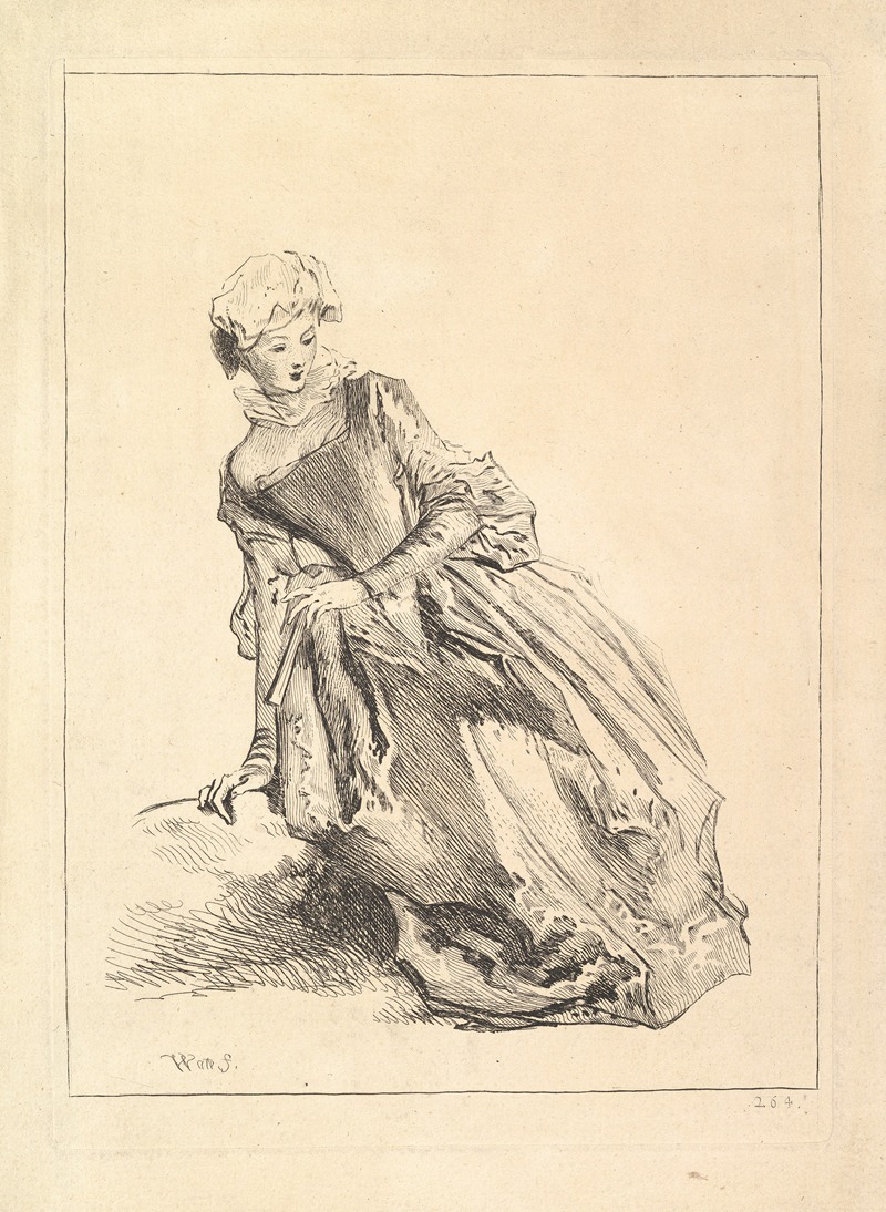 François Boucher - Woman leaning to left