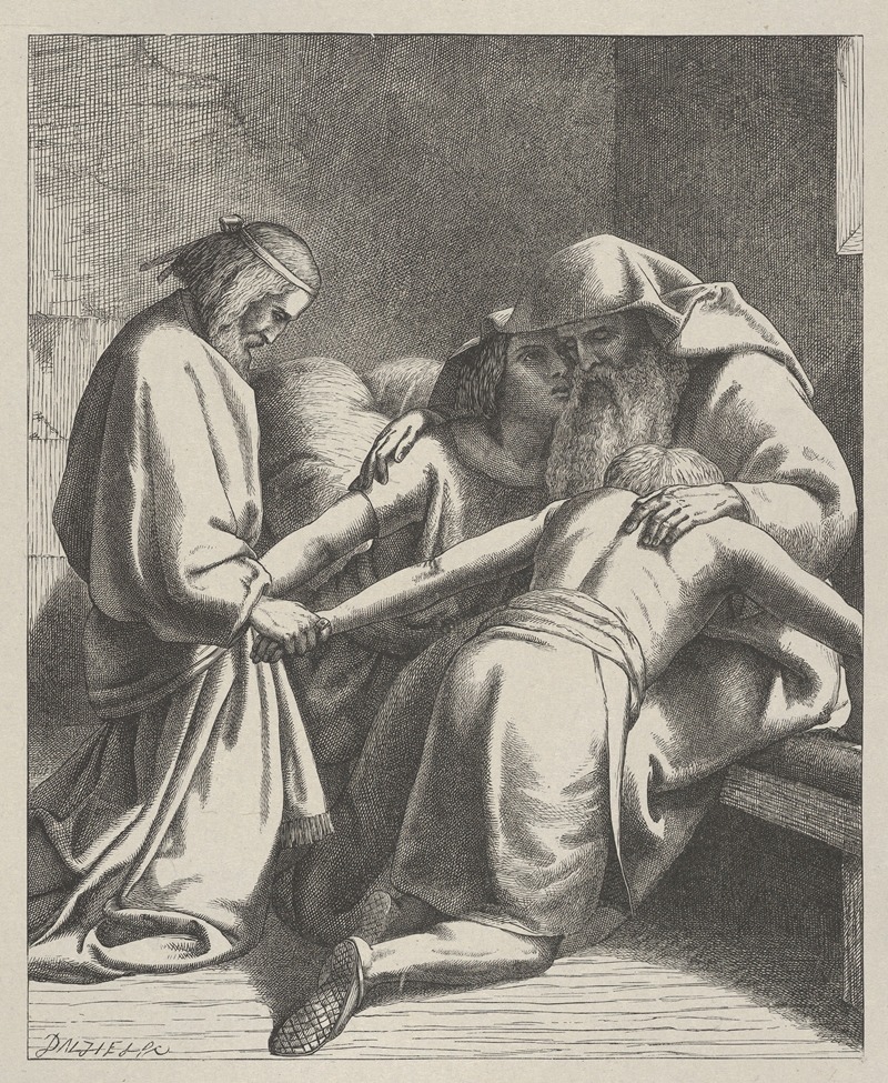 Frederick Richard Pickersgill - Jacob Blessing Ephraim and Manasseh