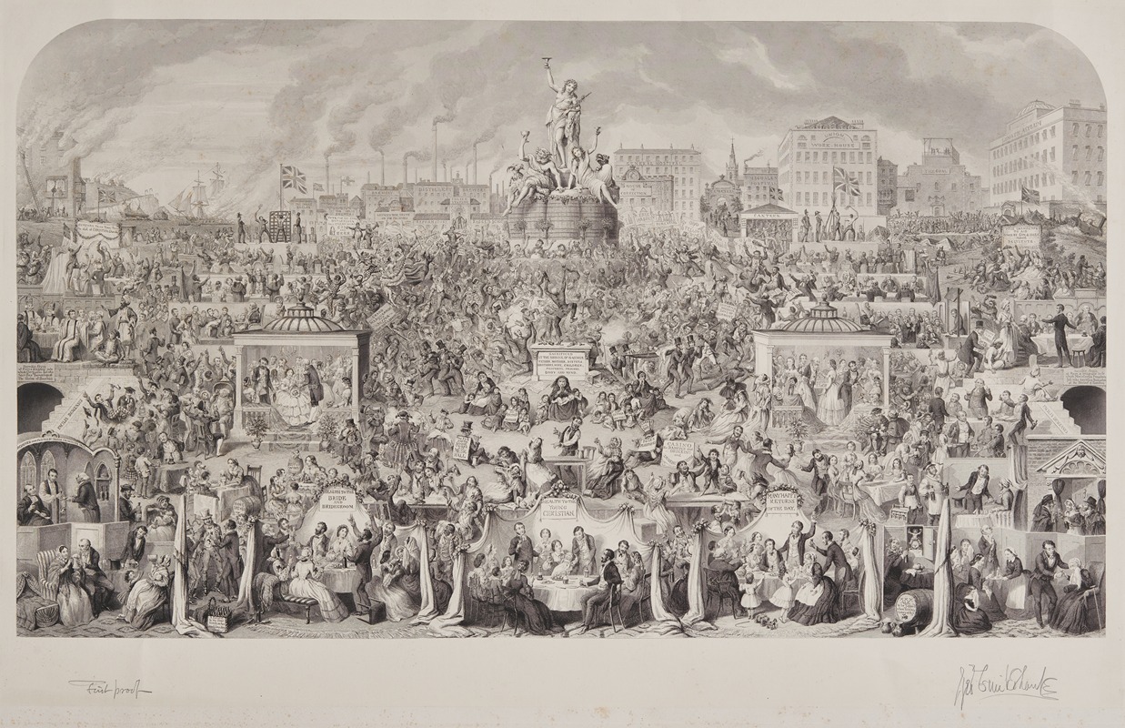 George Cruikshank - The Drinking Customs of Society or Worship of Bacchus