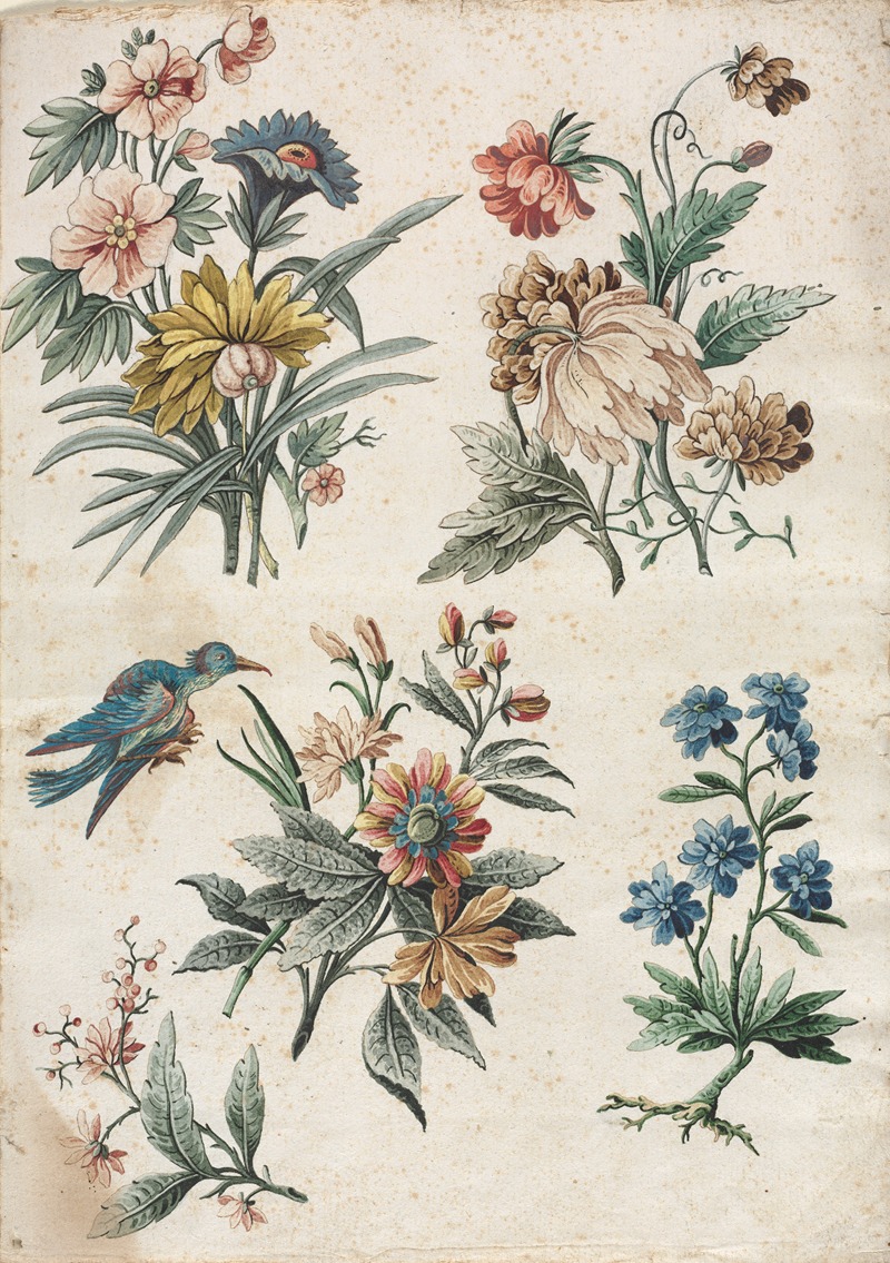 Giacomo Cavenezia - Floral Designs with a Blue Bird