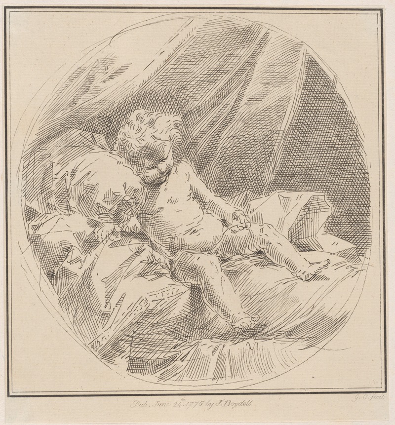 Giuseppe Canale - Putto reclining on a bed