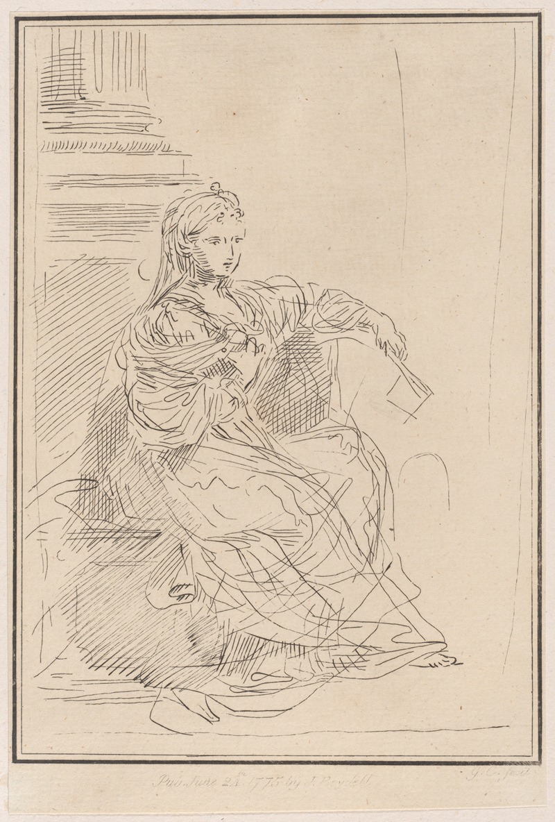 Giuseppe Canale - Seated woman holding a fan