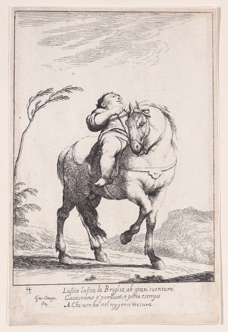 Giuseppe Maria Crespi - Plate 18; Cacasenno on horseback