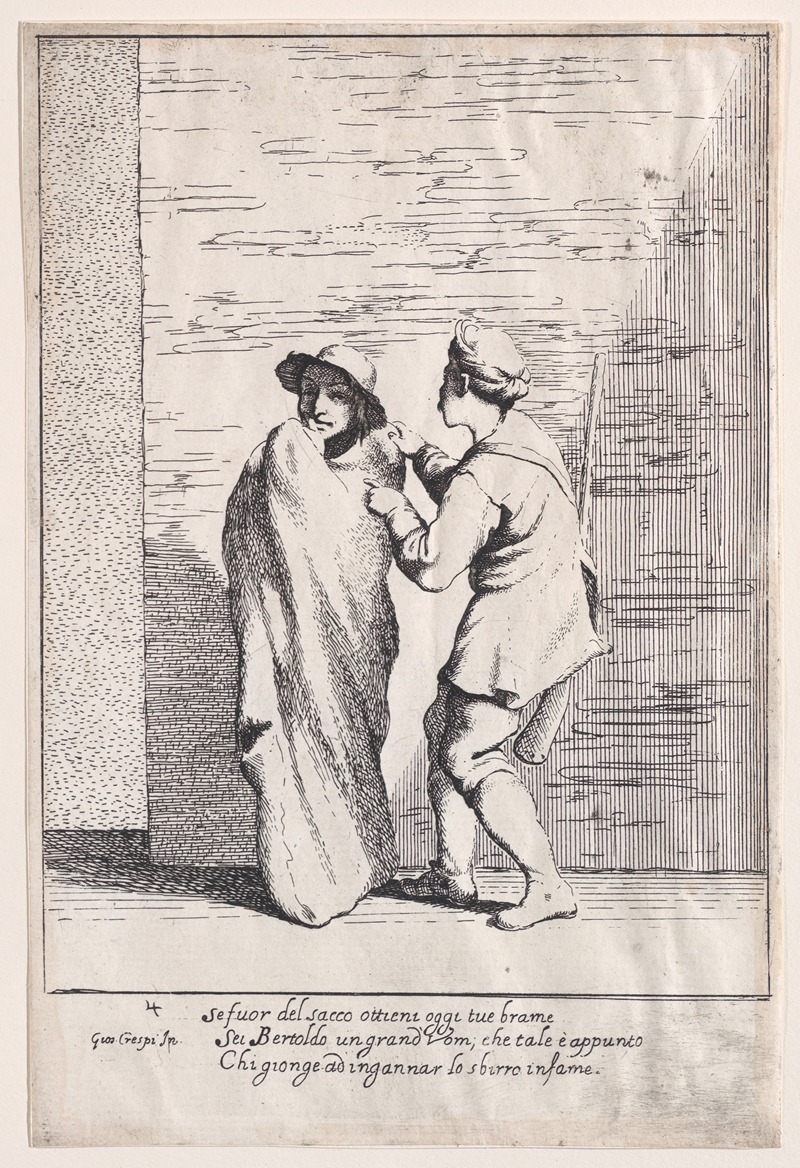 Giuseppe Maria Crespi - Plate 4; Bertoldo stuffed in a sack