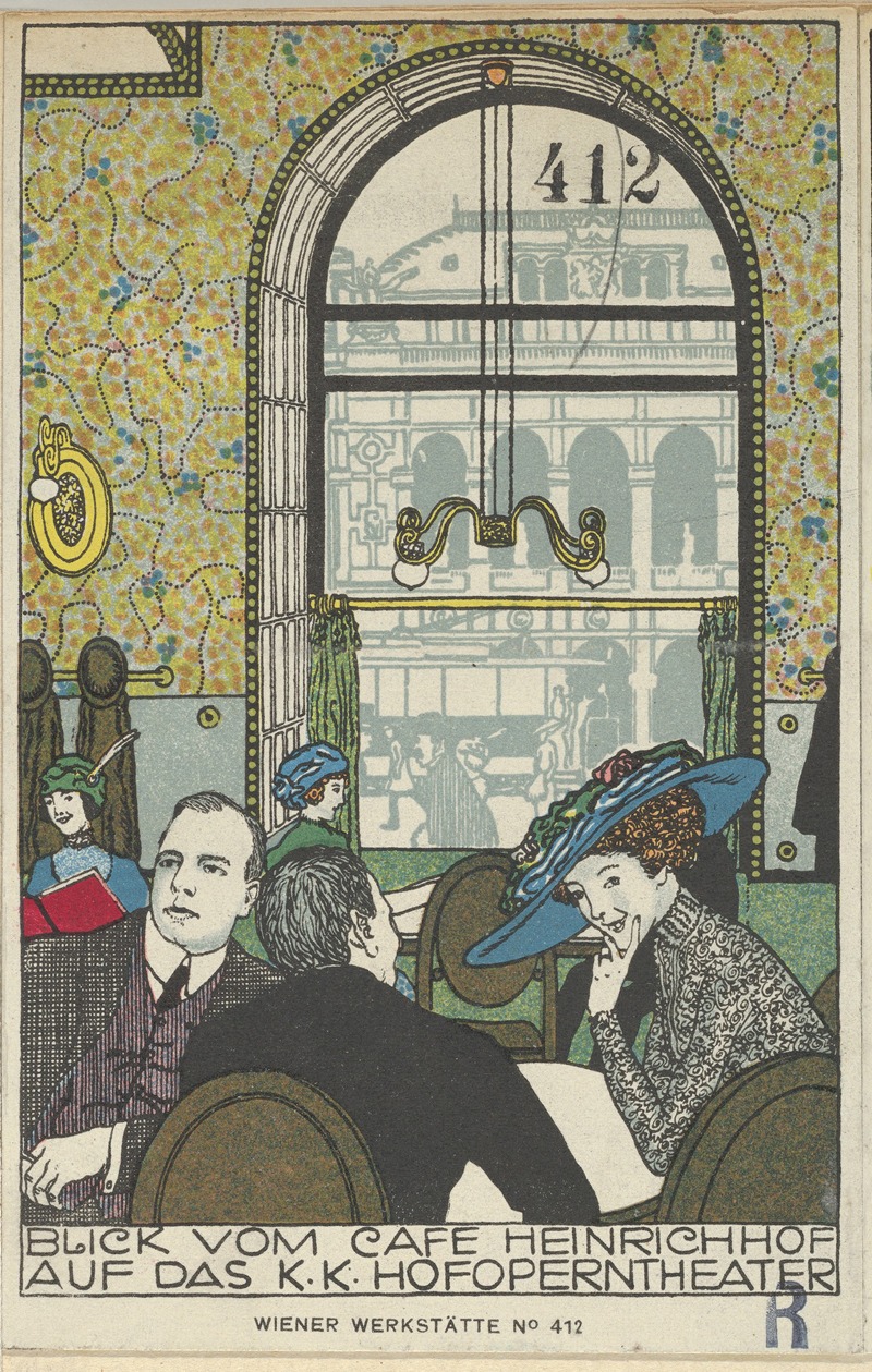 Gustav Kalhammer - View from Café Heinrichhof of the Imperial and Royal Court Opera Theater (Blick vom Cafe Heinrichhof auf das K.K. Hofoperntheater)