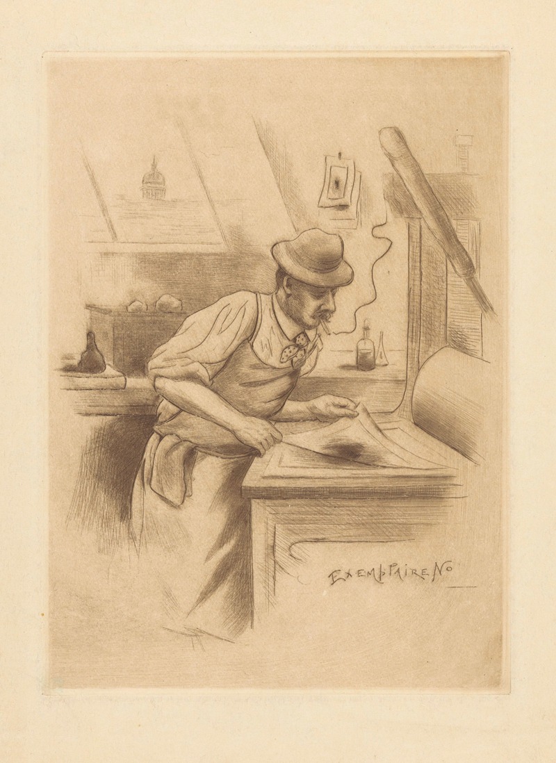 Henri Boutet - Printer in his studio