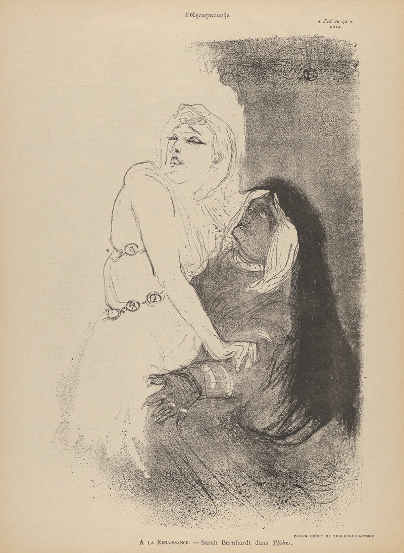 Henri de Toulouse-Lautrec - At the Théâtre de la Renaissance; Sarah Bernhardt in Phèdre