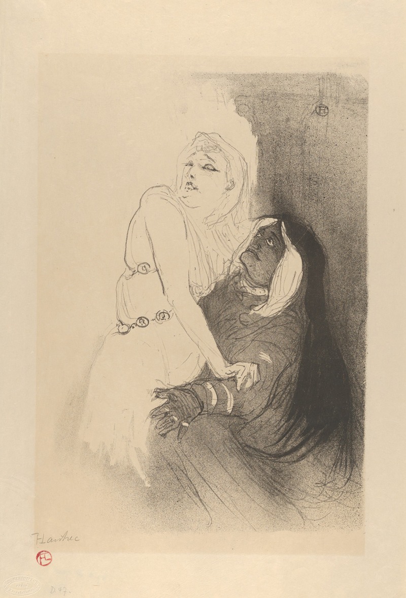 Henri de Toulouse-Lautrec - At the Théâtre de la Renaissance; Sarah Bernhardt in Phèdre.