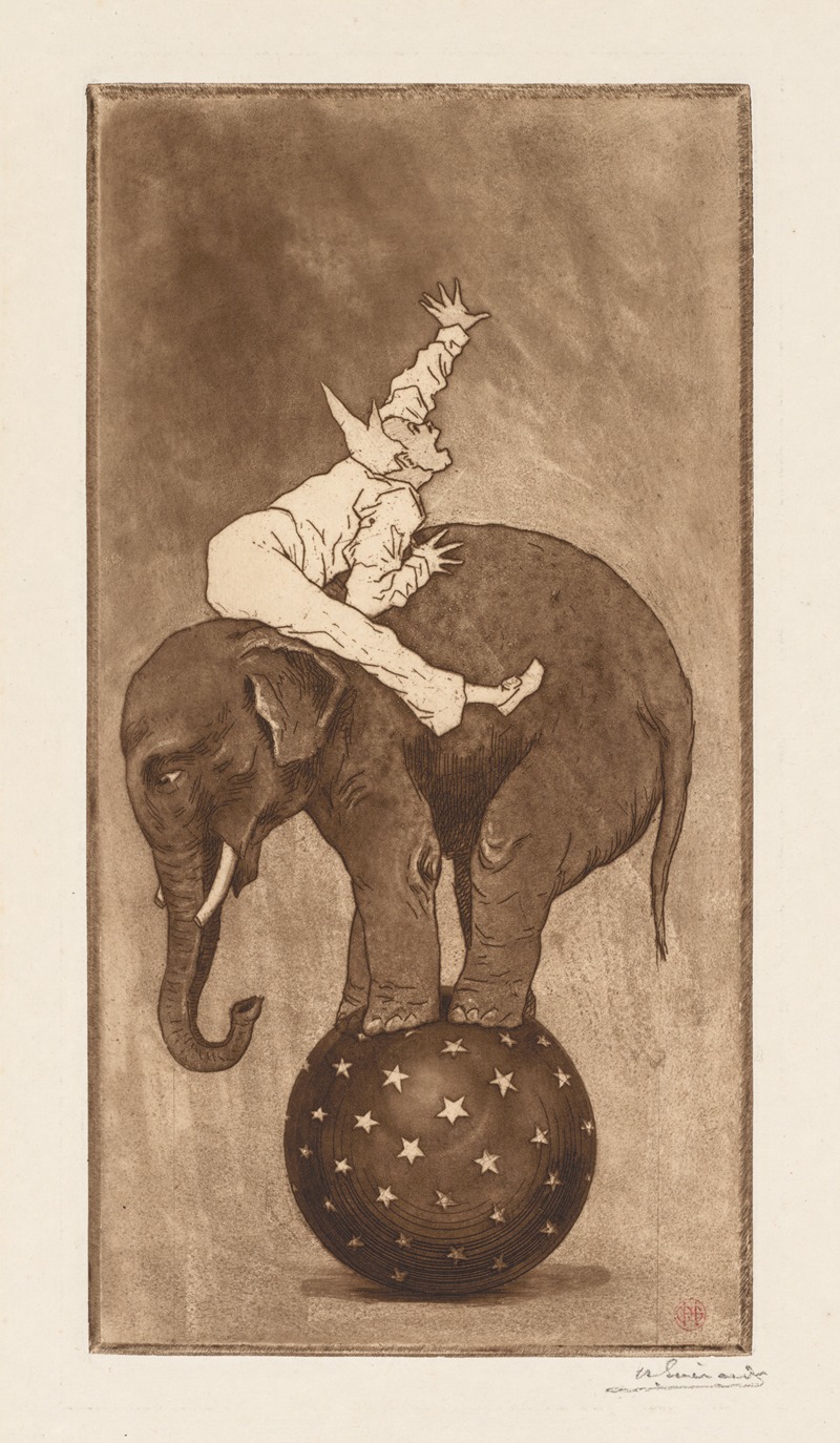 Henri-Charles Guérard - Elephant and Clown (L’Elephant et le Clown)