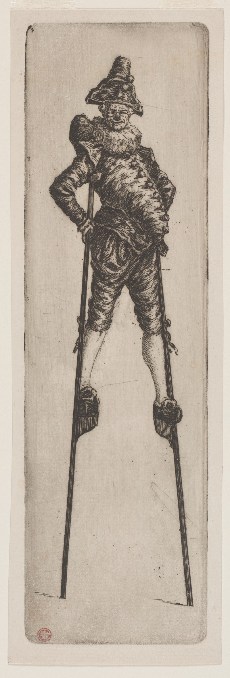 Henri-Charles Guérard - Punchinello on Stilts