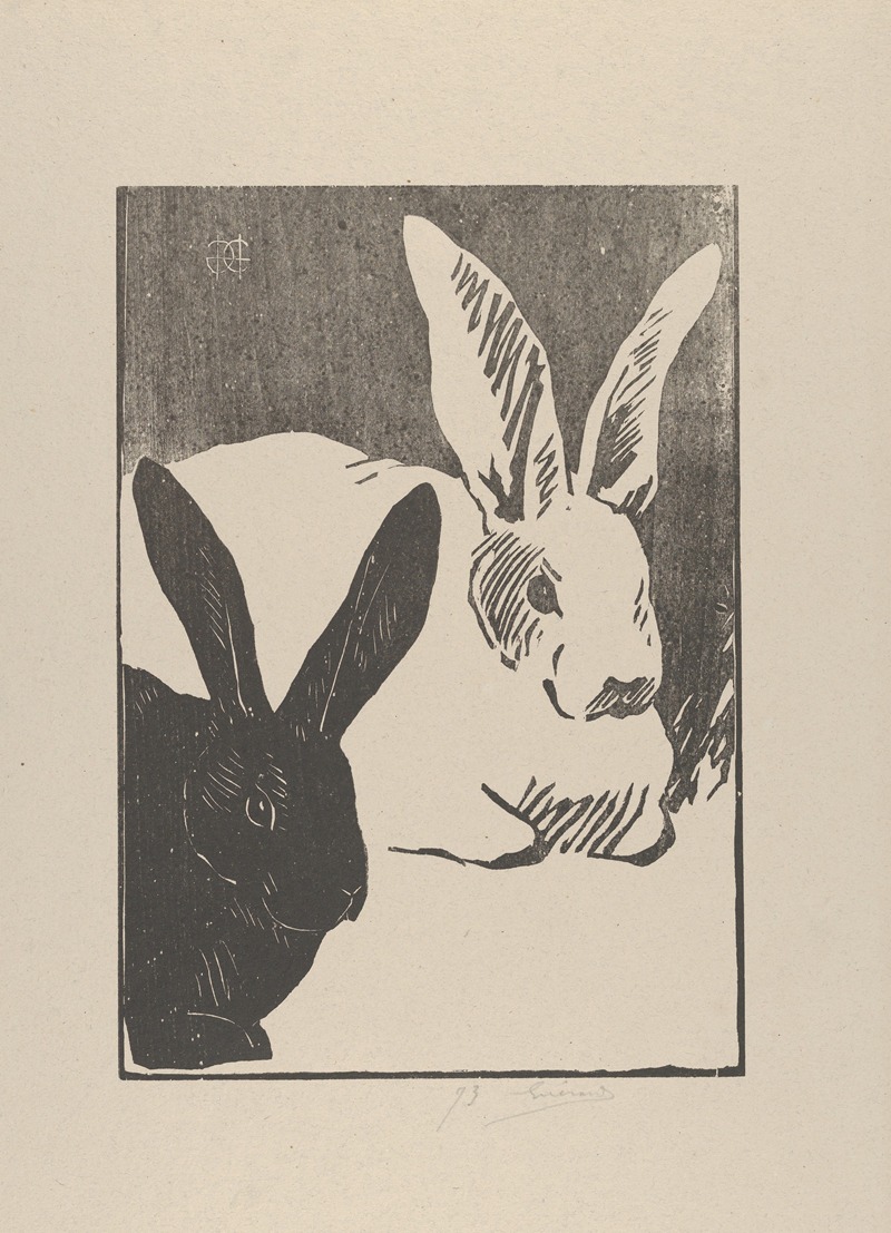 Henri-Charles Guérard - Rabbits (Les Lapins)