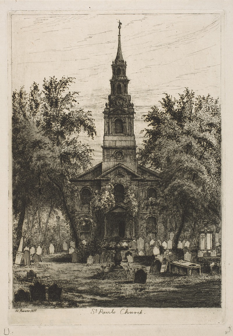 Henry Farrer - St. Paul’s Chapel, New York, from ‘Scenes of Old New York’