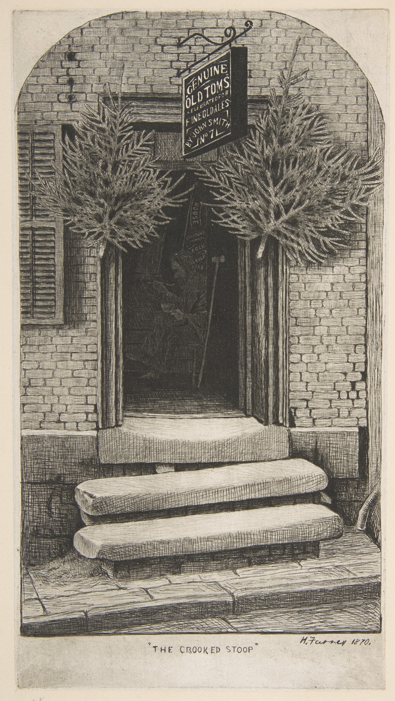 Henry Farrer - The Crooked Stoop (Old Tom’s Chop House), from ‘Scenes of Old New York’.