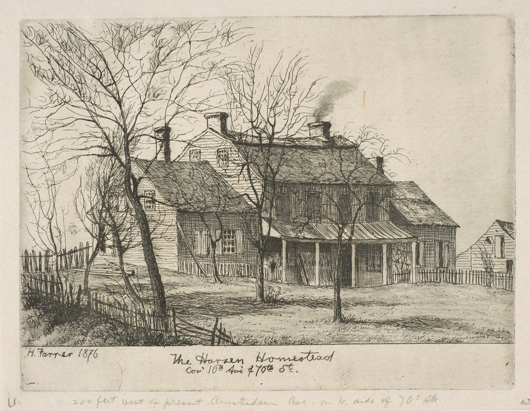 Henry Farrer - The Harsen Homestead, Corner of 10th Avenue and 70th Street, from ‘Scenes of Old New York’