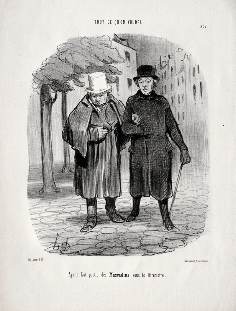 Honoré Daumier - Former dandies under the Directory