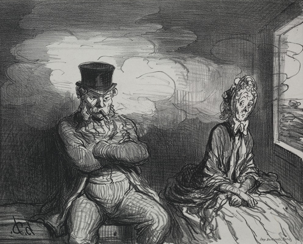 Honoré Daumier - On the Train; A Pleasant Companion