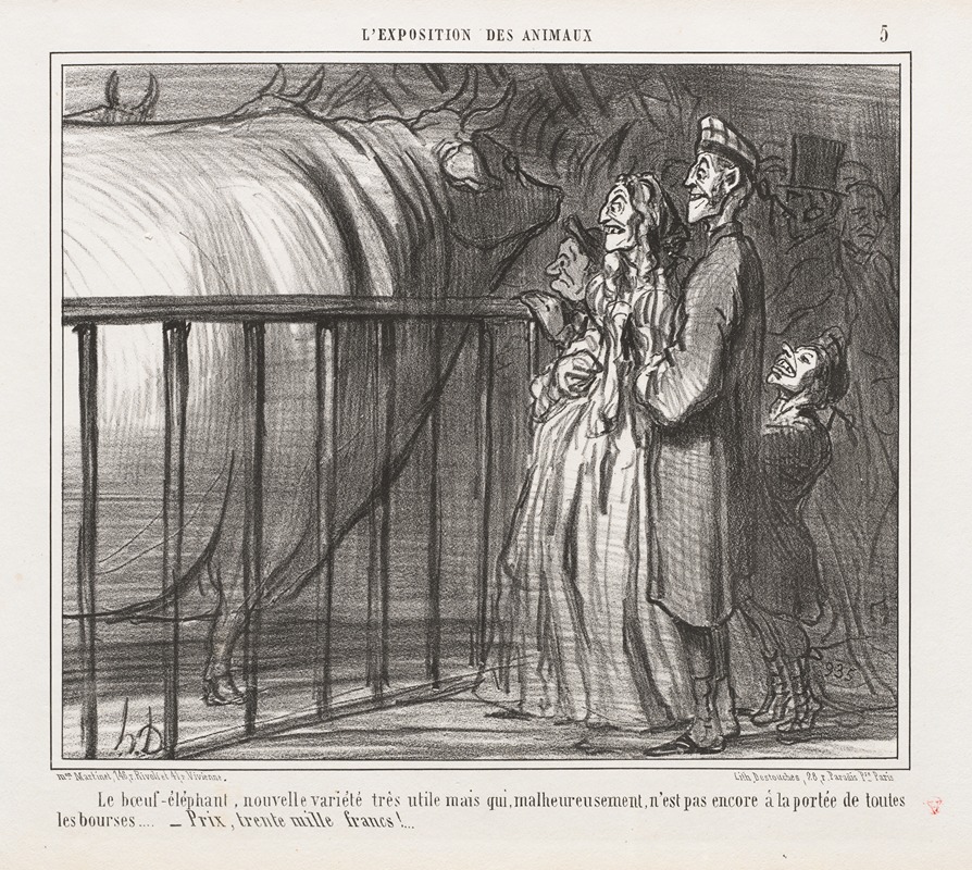 Honoré Daumier - The ox-elephant, a new and very promising breed…