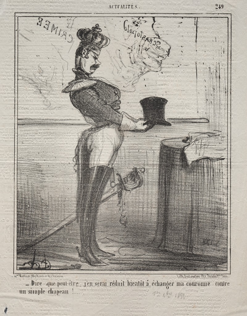 Honoré Daumier - To think that I might soon be reduced to exchanging my crown for a simple hat!