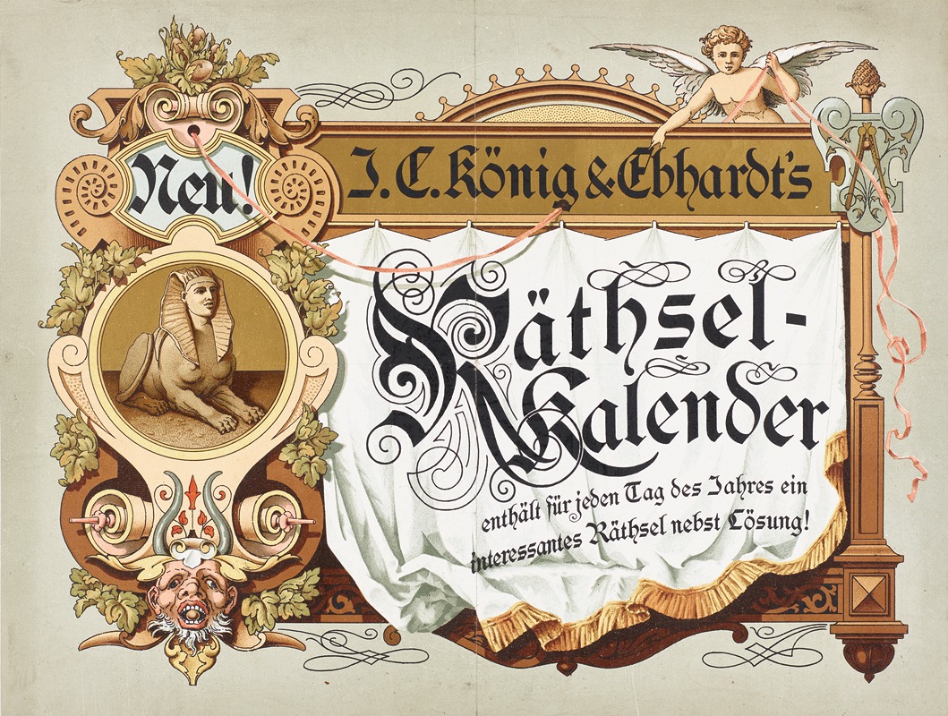 J. C. König & Ebhardt    - Publicity for the Riddle Calendar of the Printer J.C. König & Ebhardt