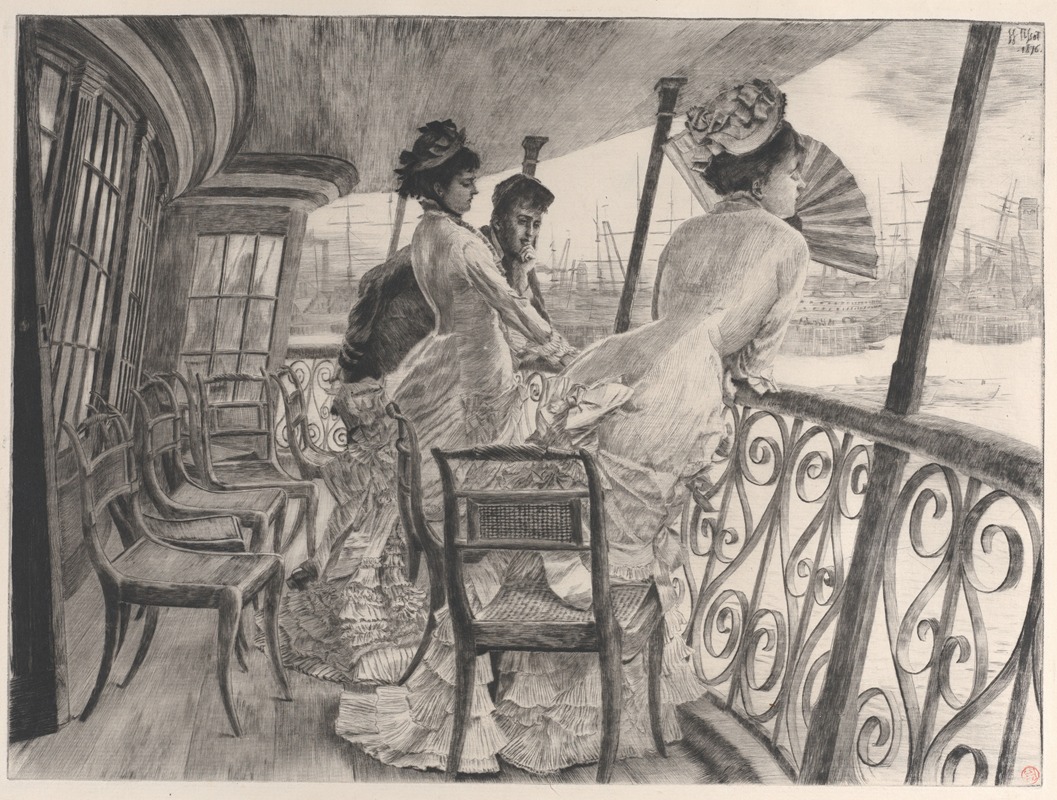 James Tissot - The Gallery of H.M.S. Calcutta (Souvenir of a Ball on Shipboard)