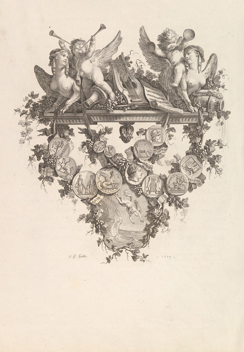 Jean-Baptiste Huet - Vignette with Sphinxes and Putti