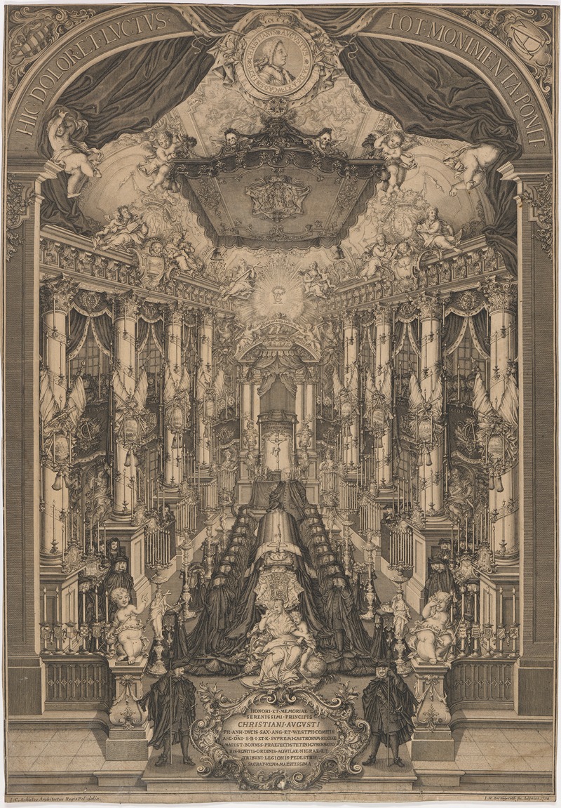 Johann Christoph Schütze - Memorial print for Christiaan August, prince of Anhalt-Zerbst