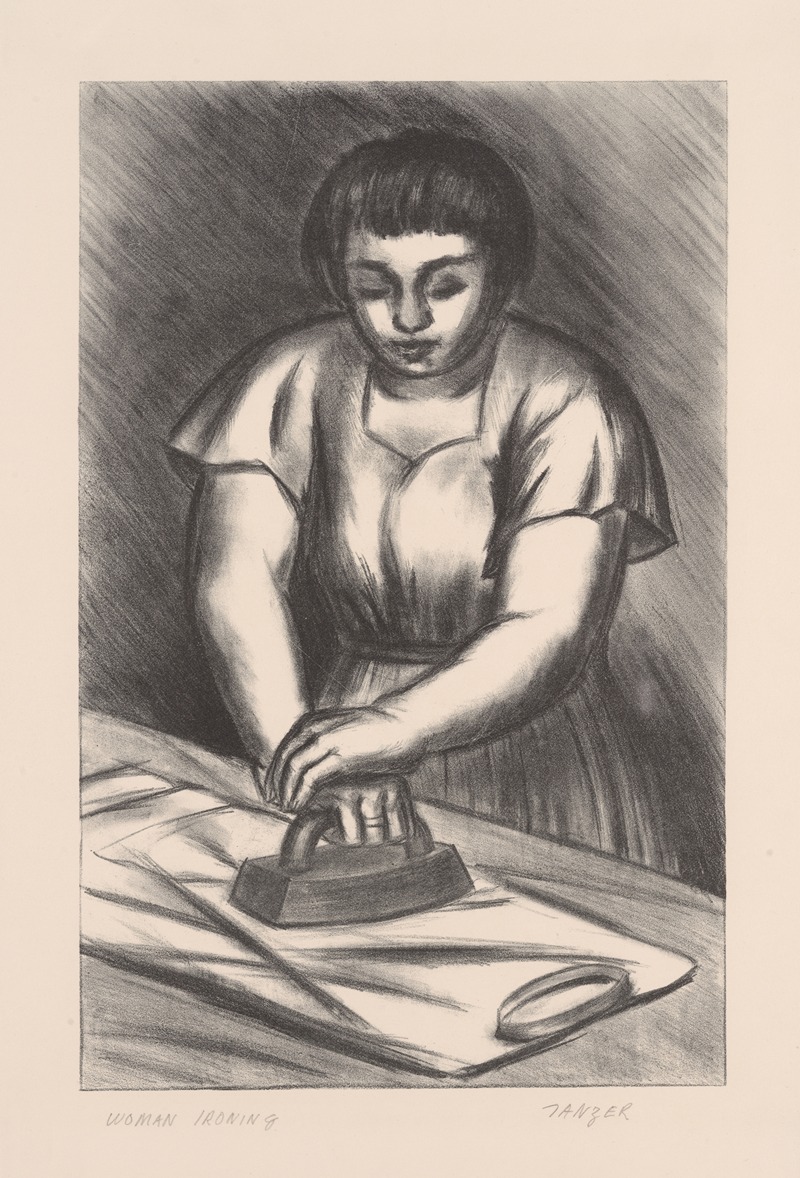 Julius Tanzer - Woman Ironing