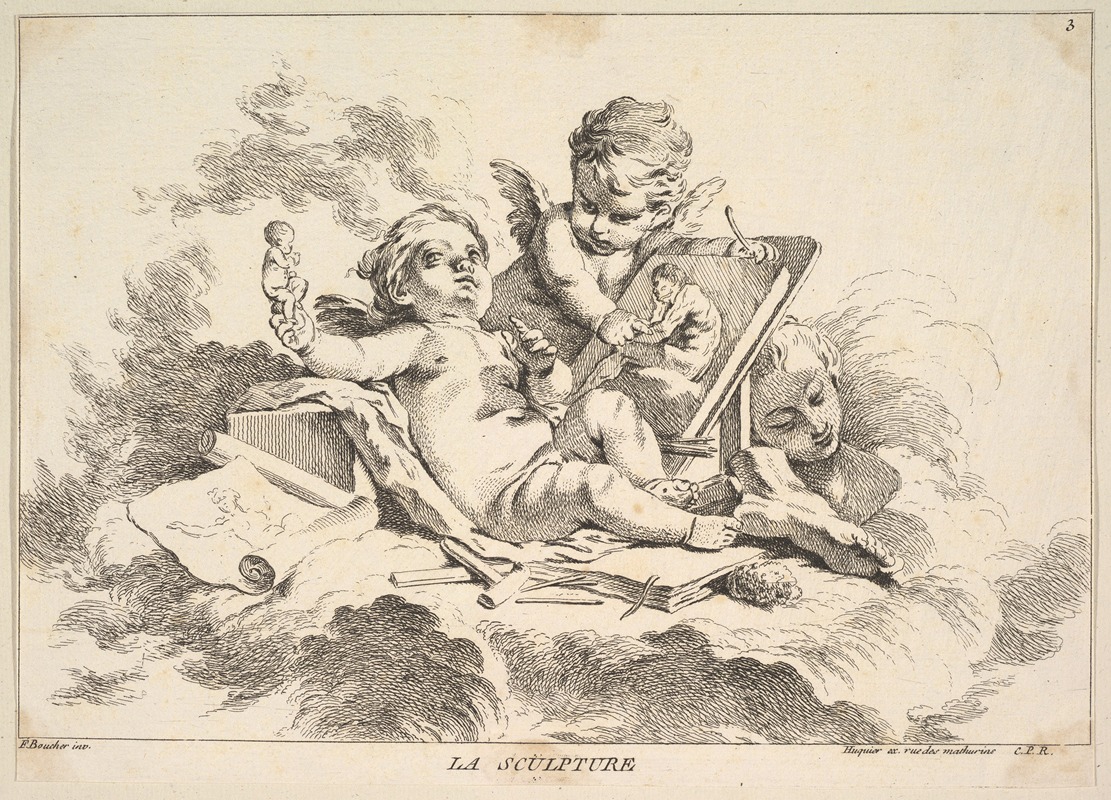 Louis-Felix de La Rue - Sculpture (After F. Boucher)