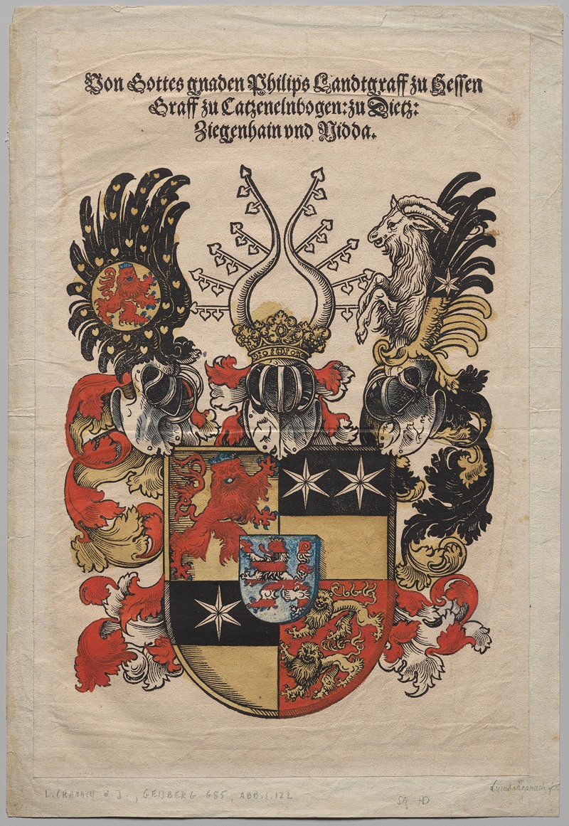 Lucas Cranach - Coat of Arms of Philip, Landgrave of Hesse