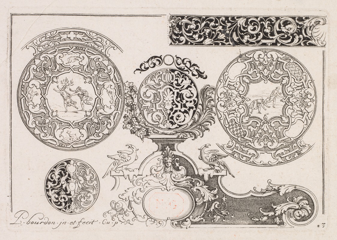 Pierre Bourdon - #3 from ‘Livre second essais de gravjre’ second book of Engraved Designs