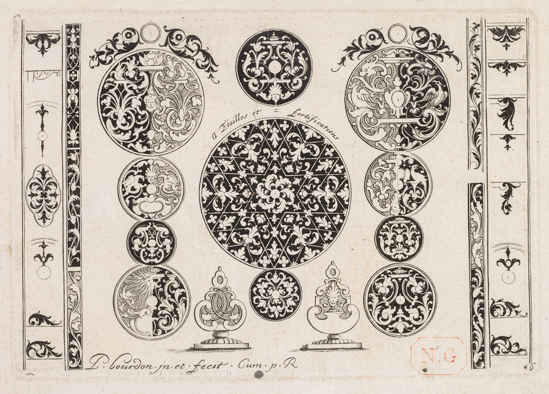 Pierre Bourdon - #6 from ‘Livre second essais de gravjre’ second book of Engraved Designs