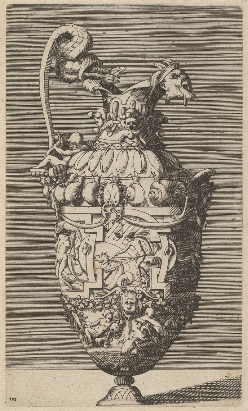 René Boyvin - Vase with Helios or Phaeton on the Chariot of the Sun