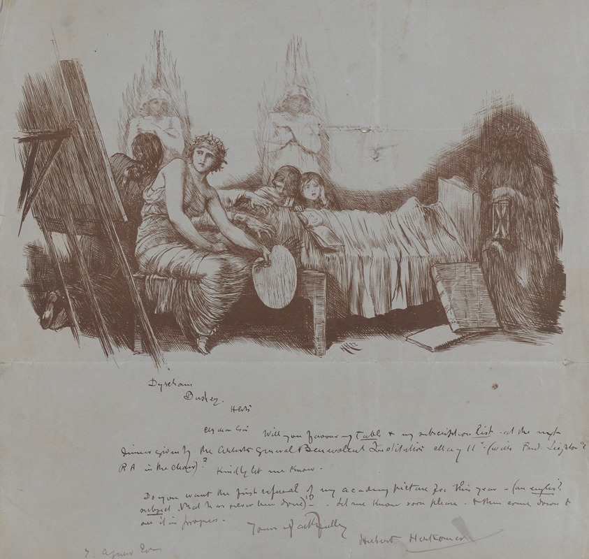 Sir Hubert von Herkomer - Invitation to a Benefit Dinner from Hubert von Herkomer to Thomas Agnew