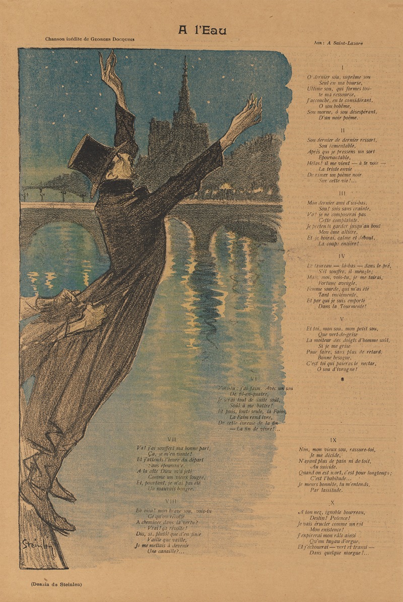 Théophile Alexandre Steinlen - Gil Blas Illustré; At the Water’s Edge (A l’Eau)