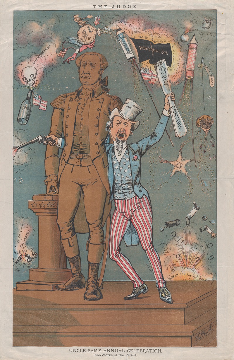 Thomas B. Worth - Uncle Sam’s Annual Celebration, Fire-Works of the Period