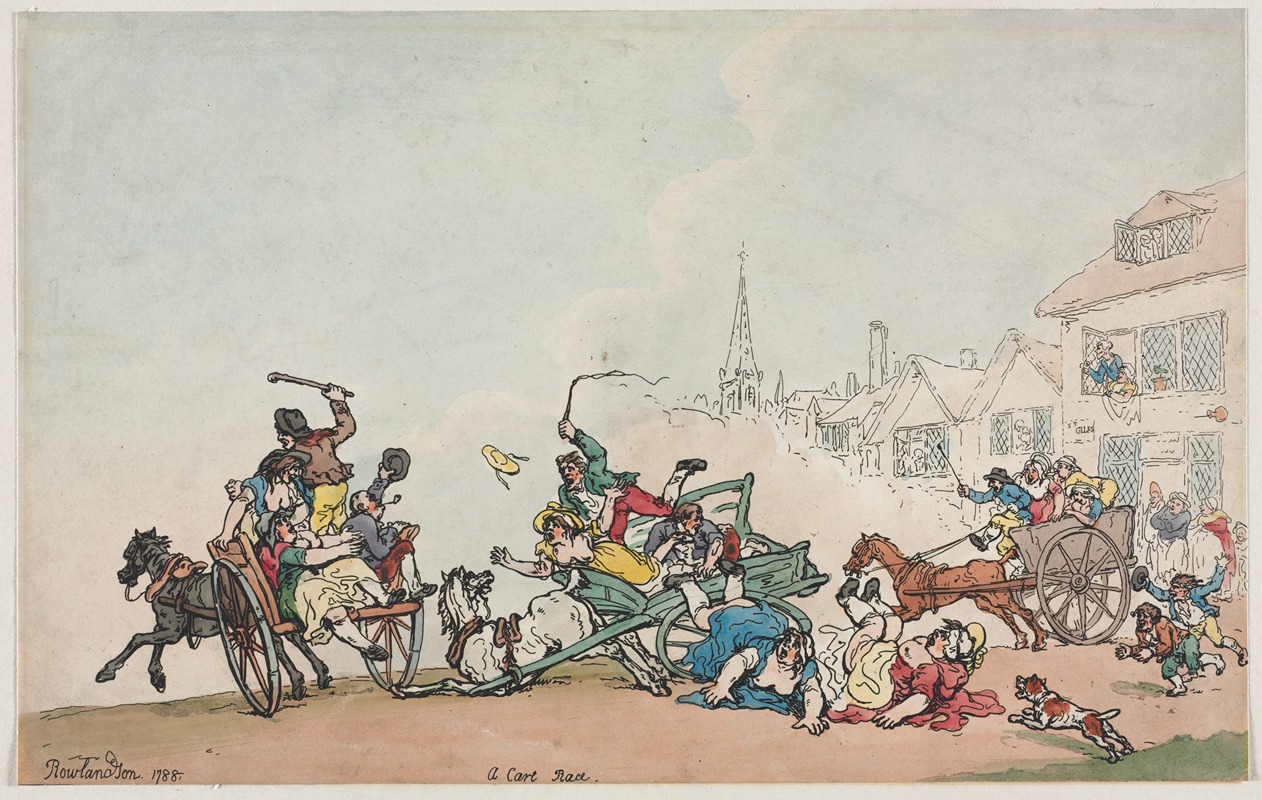 Thomas Rowlandson - A Cart Race