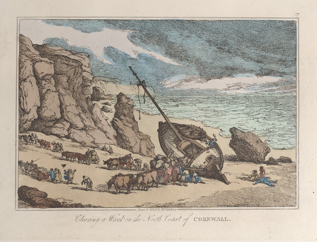 Thomas Rowlandson - Clearing a Wreck on the North Coast of Cornwall