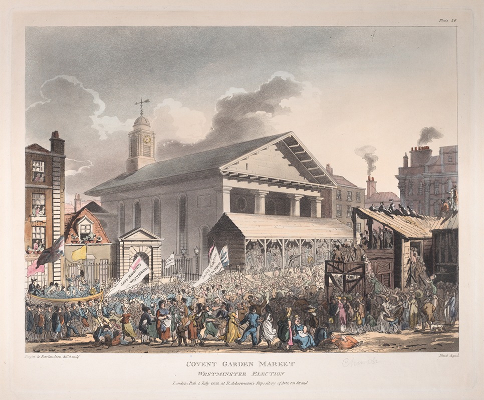 Thomas Rowlandson - Covent Garden Market, Westminster Election