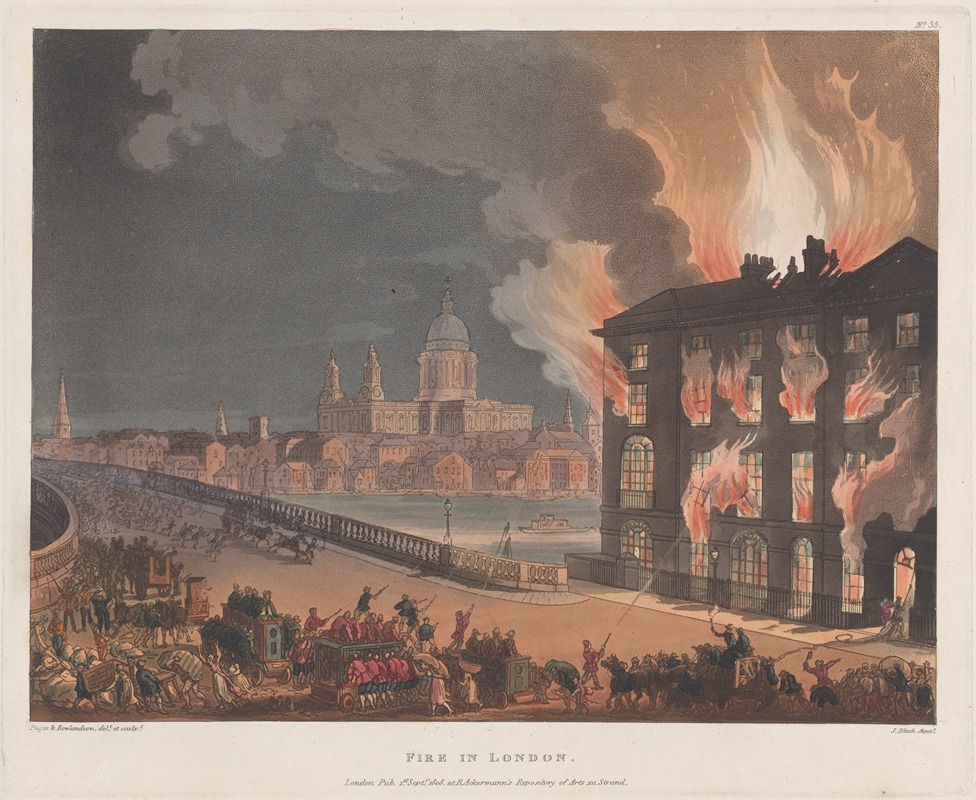 Thomas Rowlandson - Fire in London