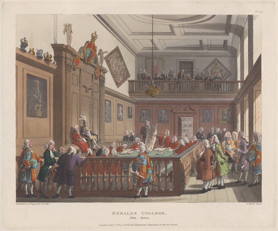 Thomas Rowlandson - Herald’s College, The Hall