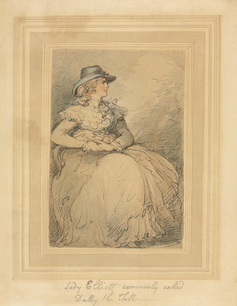 Thomas Rowlandson - Lady Elliott, Commonly Called Dolly The Tall