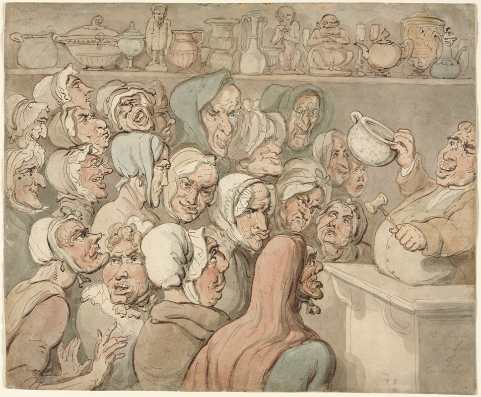 Thomas Rowlandson - Old Maids at a Sale of Curiosities