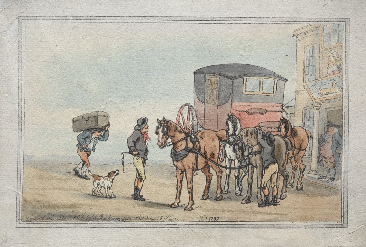 Thomas Rowlandson - Postboys and Posthorses at the White Hart Inn