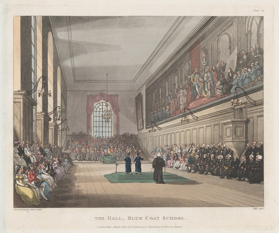 Thomas Rowlandson - The Hall, Blue Coat School