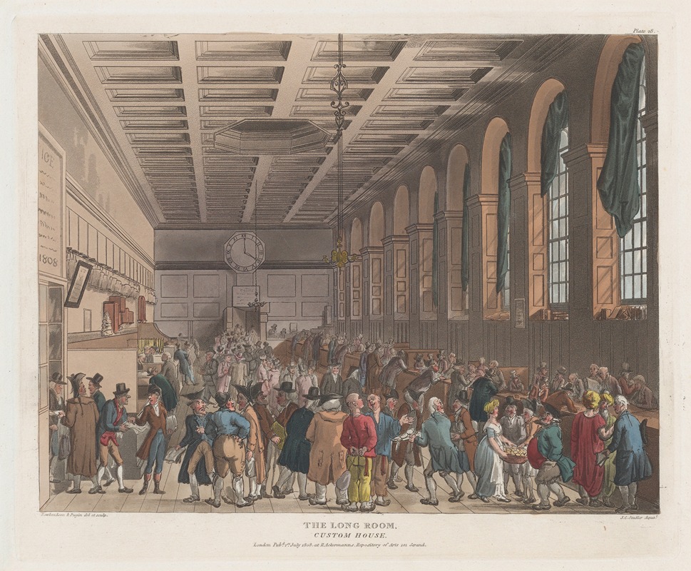 Thomas Rowlandson - The Long Room, Custom House